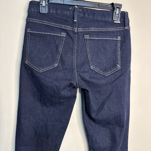 Mother The Looker Jeans Women Sz 27 Too Good To Be True Dark Blue Denim Mid Rise - Picture 7 of 16